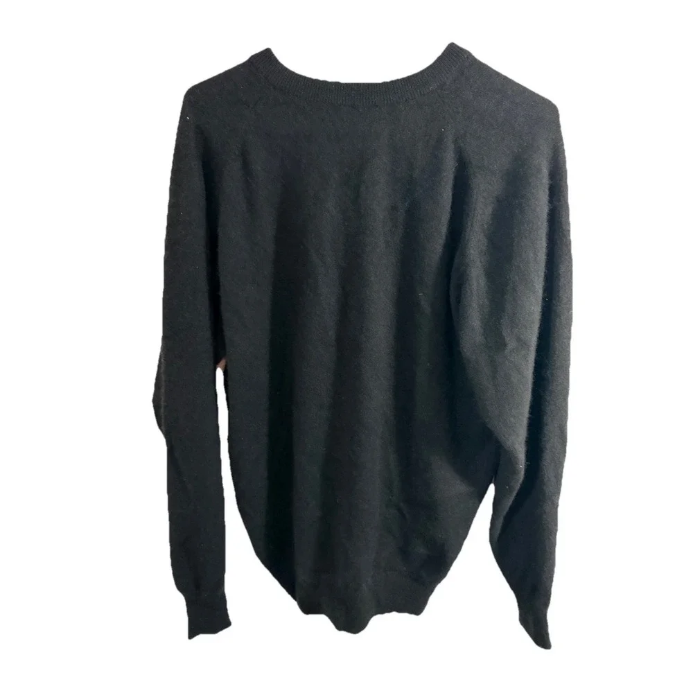 Daniel Bishop Sweater Black 100% Pure Cashmere V-Neck‎ Men M Classic Luxury EUC